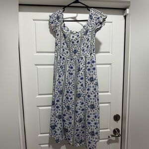 Old Navy White and Blue Floral Dress